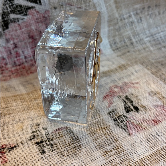 USA artist made molten glass blocks 22K gold raised painted design - Picture 2 of 6